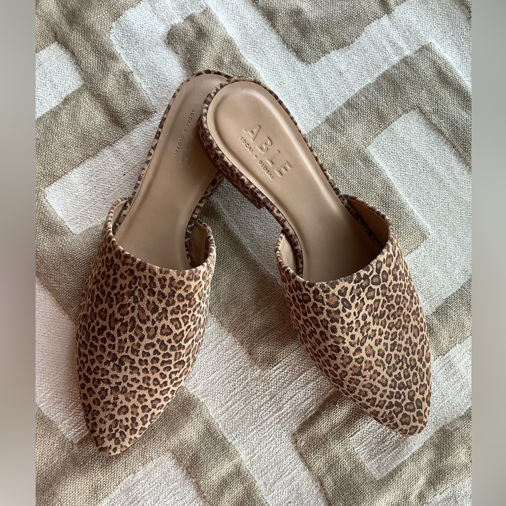 NWOT Able Animal Print Women's Mules